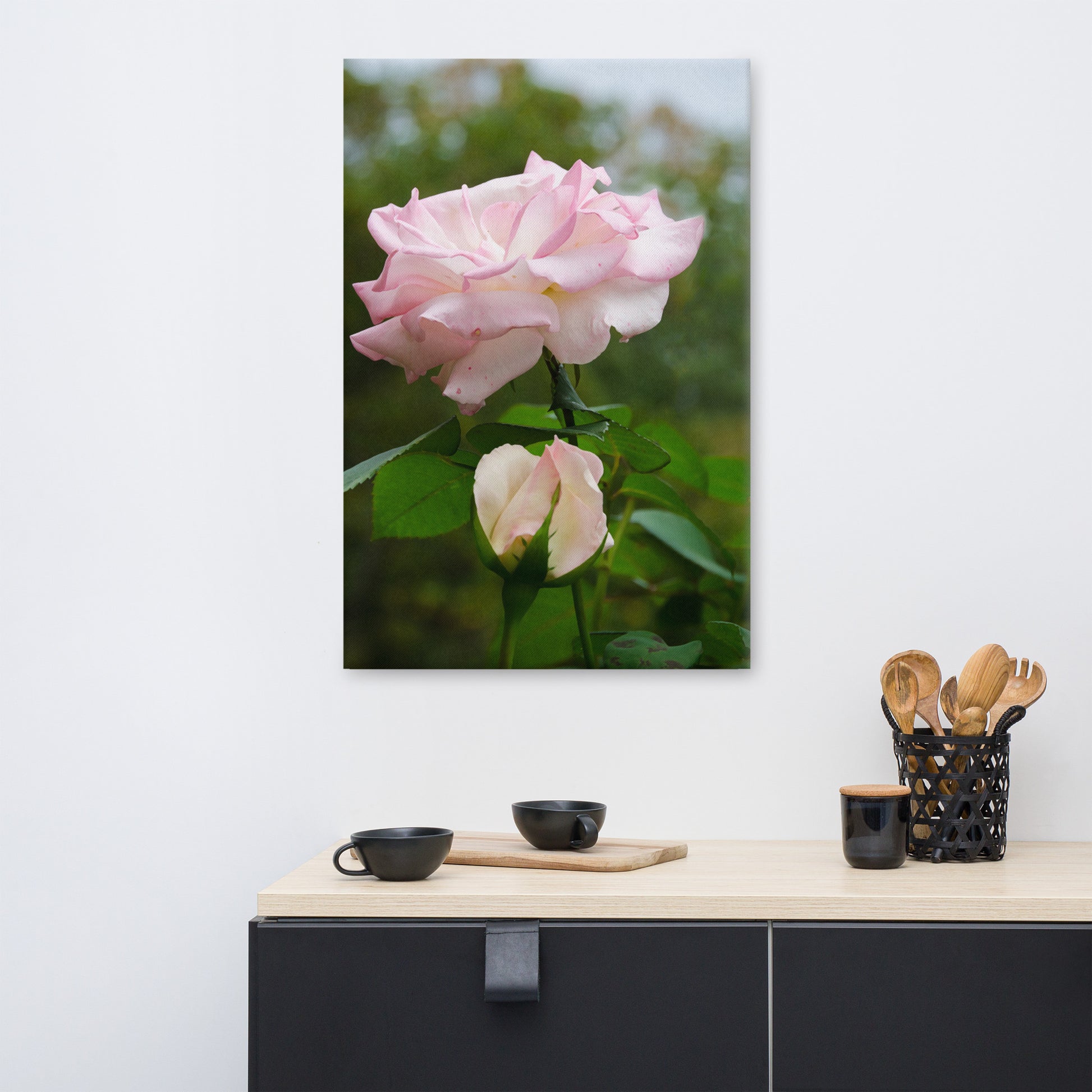 Floral Artwork On Canvas: Admiration Rose Botanical / Floral / Flora / Flowers Nature Photograph Canvas Wall Art Print - Artwork