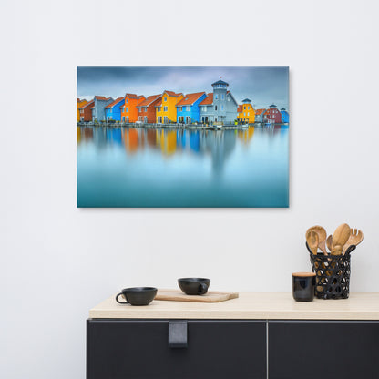 Blue Morning at Waters Edge Coastal Landscape Canvas Wall Art Prints