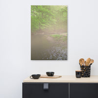 Early Morning Fog on the River Rural Landscape Canvas Wall Art Prints