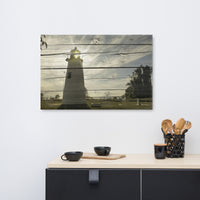 Faux Rustic Reclaimed Wood Turkey Point Lighthouse Canvas Wall Art Prints
