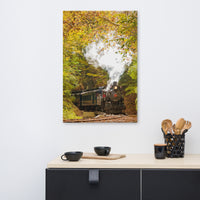 Steam Train with Autumn Foliage Rural Landscape Canvas Wall Art Prints