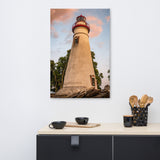 Marblehead Lighthouse at Sunset From the Shore Canvas Wall Art Prints