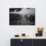Mist of Valley Forge Black and White Rural Landscape Canvas Wall Art Prints