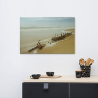 Misty Shipwreck on the Beach Coastal Landscape Canvas Wall Art Prints