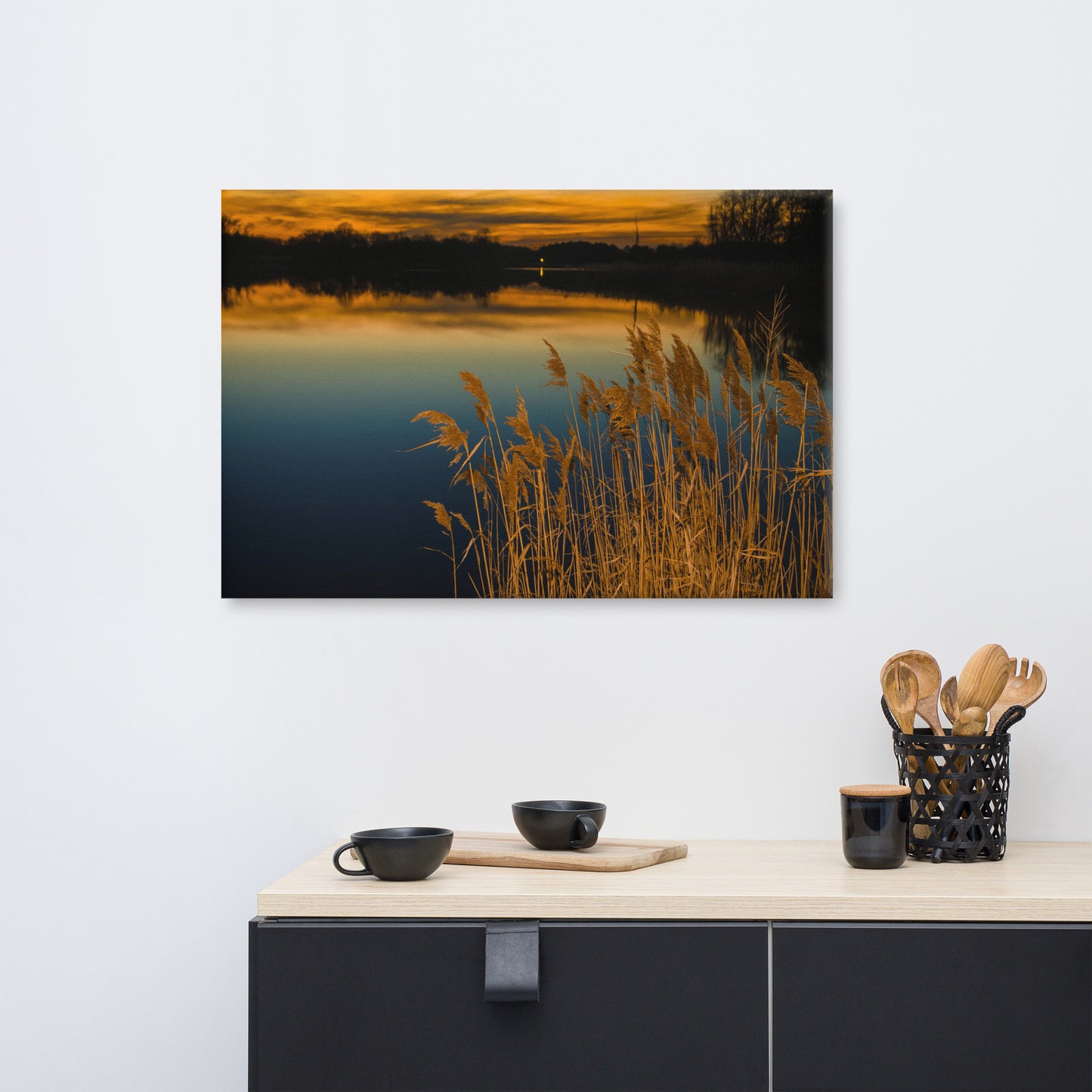 Sunset at Reedy Point Rural Landscape Canvas Wall Art Prints