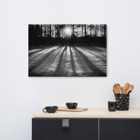 Winter Shadows Black and White Rural Landscape Canvas Wall Art Prints