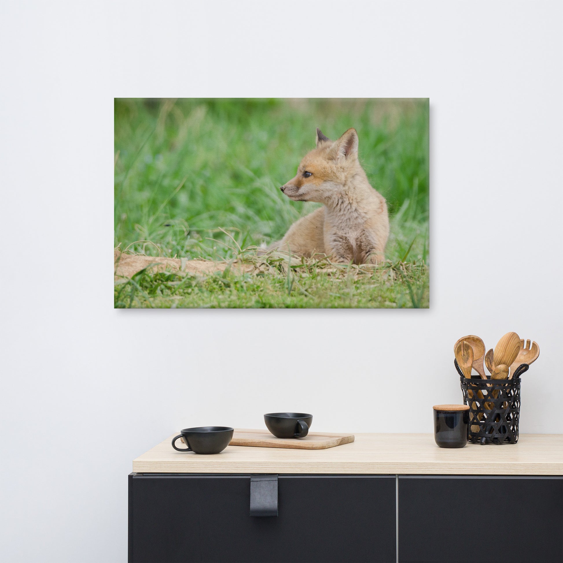 Large Fox Canvas: Red Fox Pups - Chillin - Wildlife / Animal / Nature Photograph Canvas Wall Art Print - Artwork