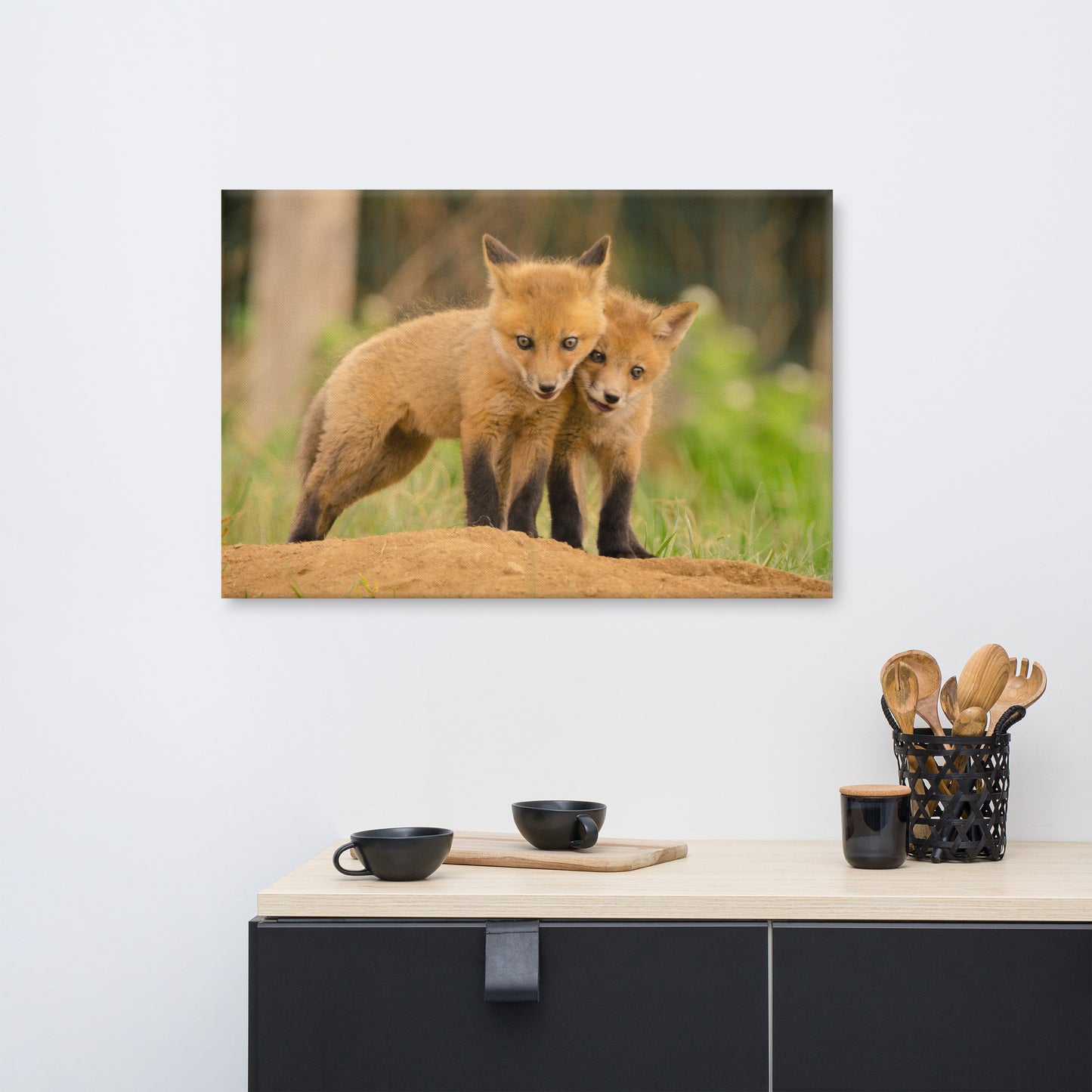 Cool Wall Art For Bedroom: Close to You Baby Fox Pups - Animal / Wildlife / Nature Photograph Wall Art Print- Artwork - Wall Decor