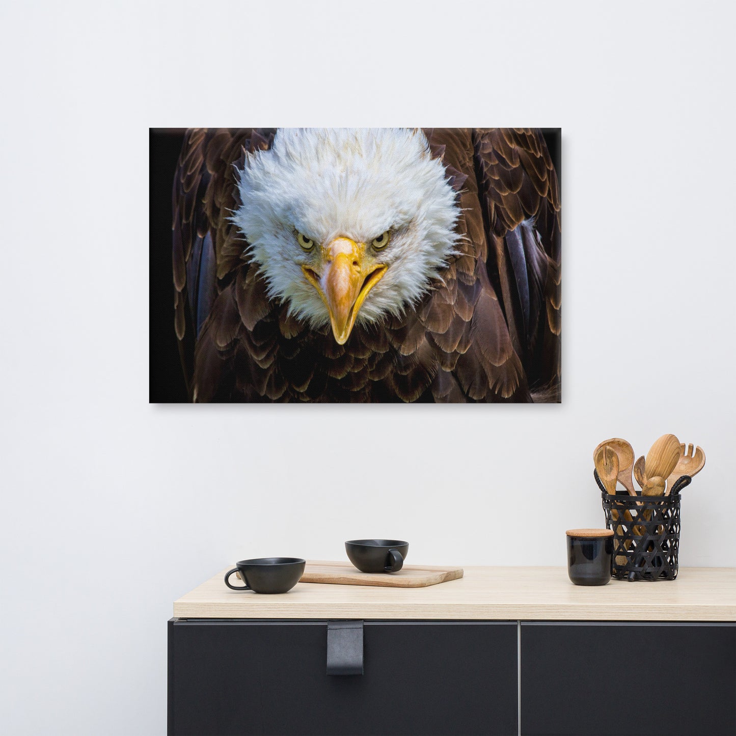 Bald Eagle Portrait Close-up Wildlife Photograph Canvas Wall Art Prints