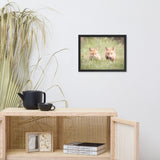 Baby Red Foxes Learning to Hunt Animal Wildlife Photograph Framed Wall Art Prints