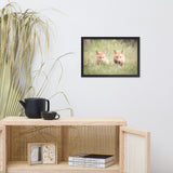 Baby Red Foxes Learning to Hunt Animal Wildlife Photograph Framed Wall Art Prints