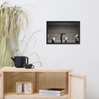 Drying Wings After Storm in Black and White Animal Wildlife Photograph Framed Wall Art Prints