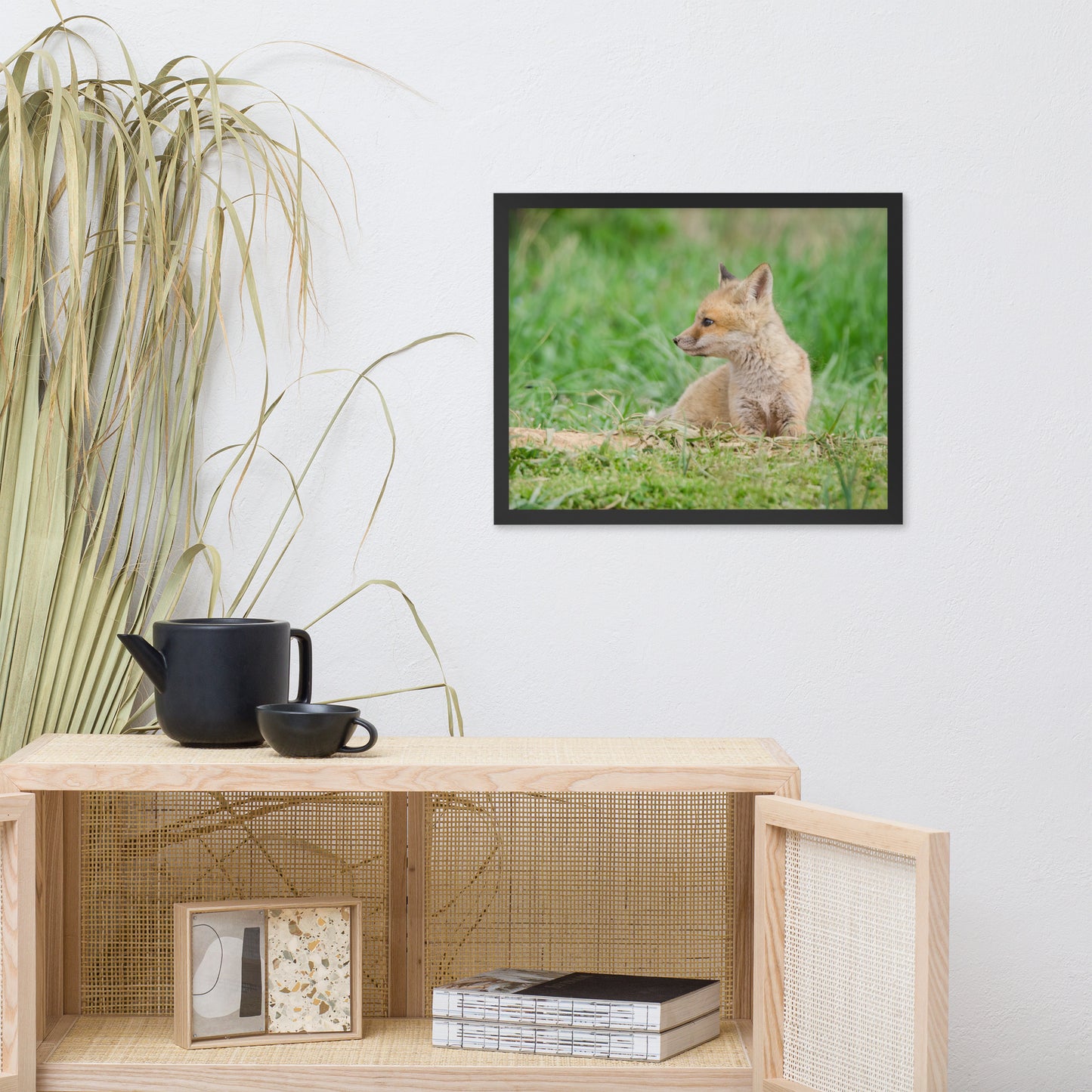Framed Wildlife Wall Art: Red Fox Pups - Chilling/ Animal / Wildlife / Nature Photographic Artwork - Framed Artwork - Wall Decor