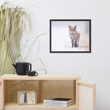 Happy Smiling Red Fox In The Snow Animal Wildlife Nature Photograph Framed Wall Art Prints