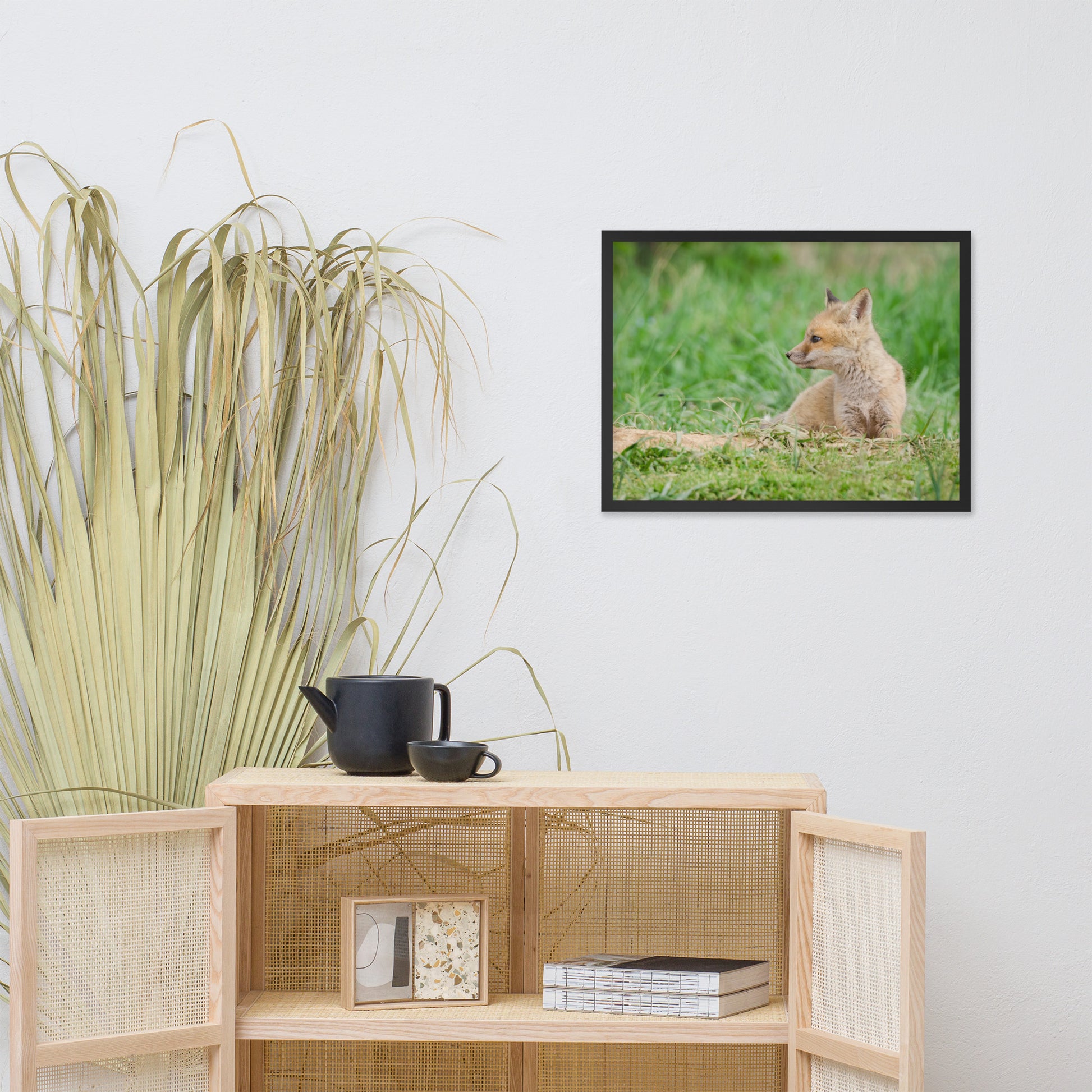 Wildlife Framed Art: Red Fox Pups - Chilling/ Animal / Wildlife / Nature Photographic Artwork - Framed Artwork - Wall Decor
