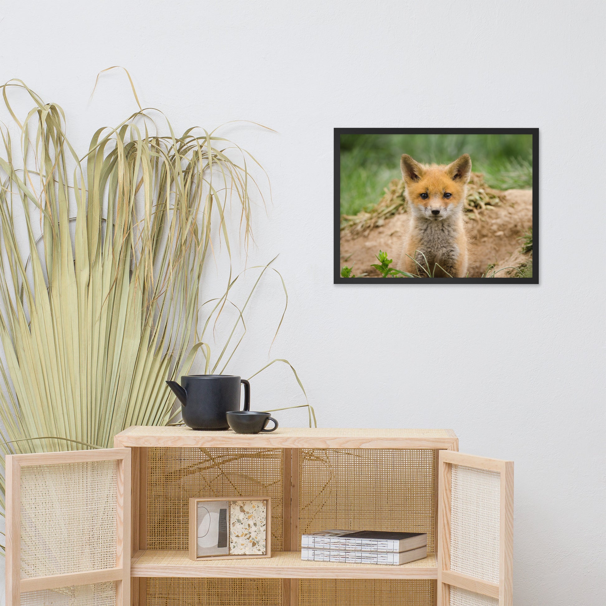 Powder Room Wall Pictures: Baby Young Red Fox Kit/ Animal / Wildlife / Nature Photographic Artwork - Framed Artwork - Wall Decor