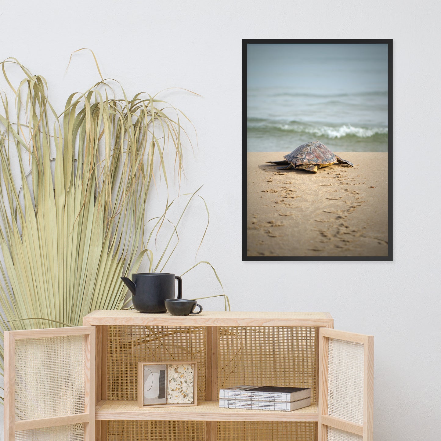 Bedroom Pictures For Above Bed: Baby Sea Turtle Hatchling On The Shore/ Animal / Wildlife / Nature Photographic Artwork - Framed Artwork - Wall Decor