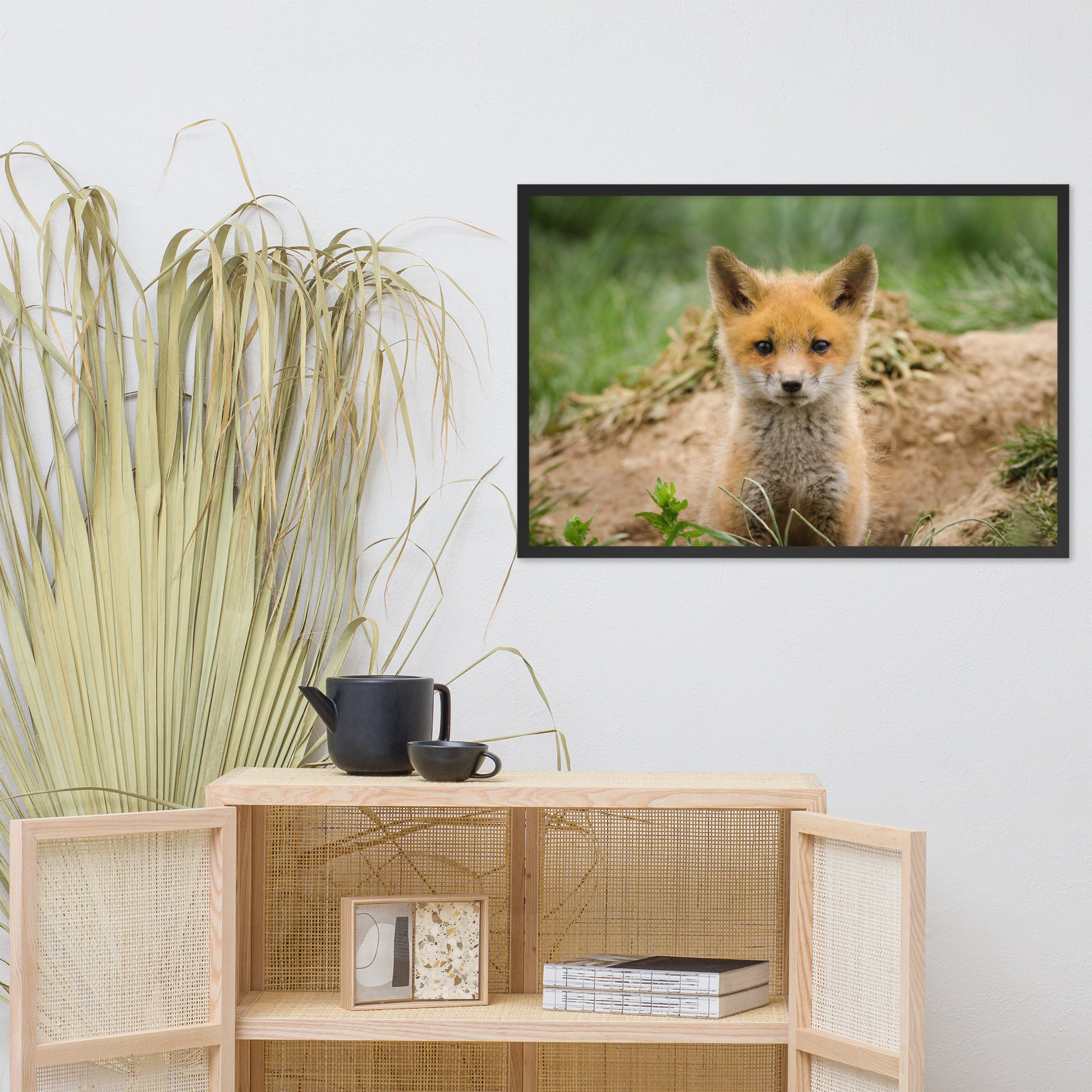 Prints For A Bathroom Wall: Baby Young Red Fox Kit/ Animal / Wildlife / Nature Photographic Artwork - Framed Artwork - Wall Decor