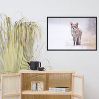 Happy Smiling Red Fox In The Snow Animal Wildlife Nature Photograph Framed Wall Art Prints