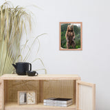 Big Standing Brown Bear On Mountain Top Animal Wildlife Photograph Framed Wall Art Prints