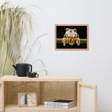 Red Eyed Tree Frog Sitting on Branch Animal Wildlife Nature Photo Framed Wall Art Print