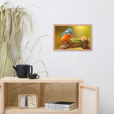 Kingfisher Bird on Perch 2 Animal Wildlife Photo Framed Wall Art Prints