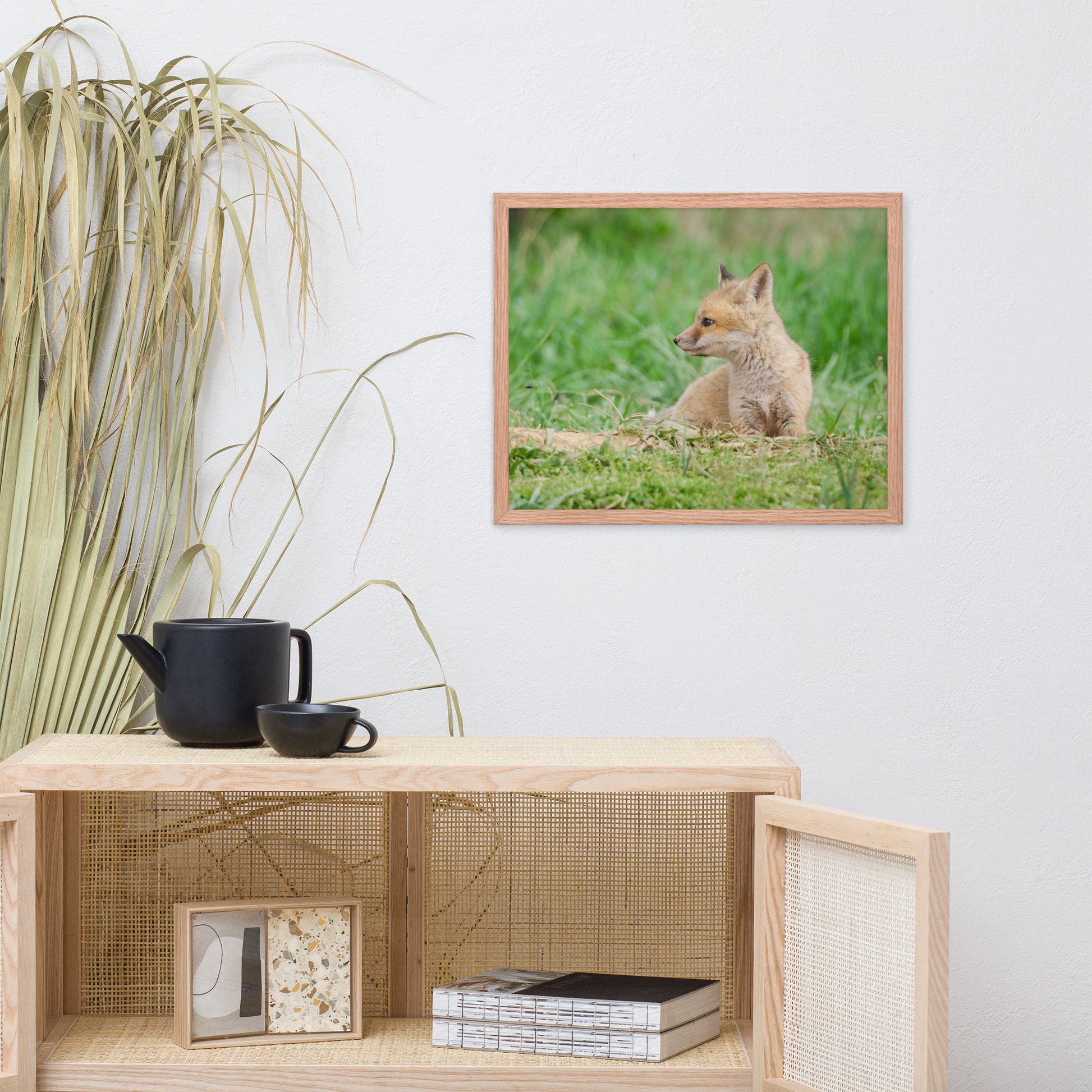 Best Artwork For Bedroom: Red Fox Pups - Chilling/ Animal / Wildlife / Nature Photographic Artwork - Framed Artwork - Wall Decor