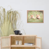 Baby Red Foxes Learning to Hunt Animal Wildlife Photograph Framed Wall Art Prints