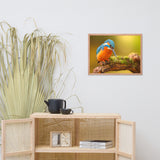 Kingfisher Bird on Perch 2 Animal Wildlife Photo Framed Wall Art Prints