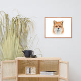 Young Red Fox Face On White Animal Wildlife Nature Framed Wall Art Prints