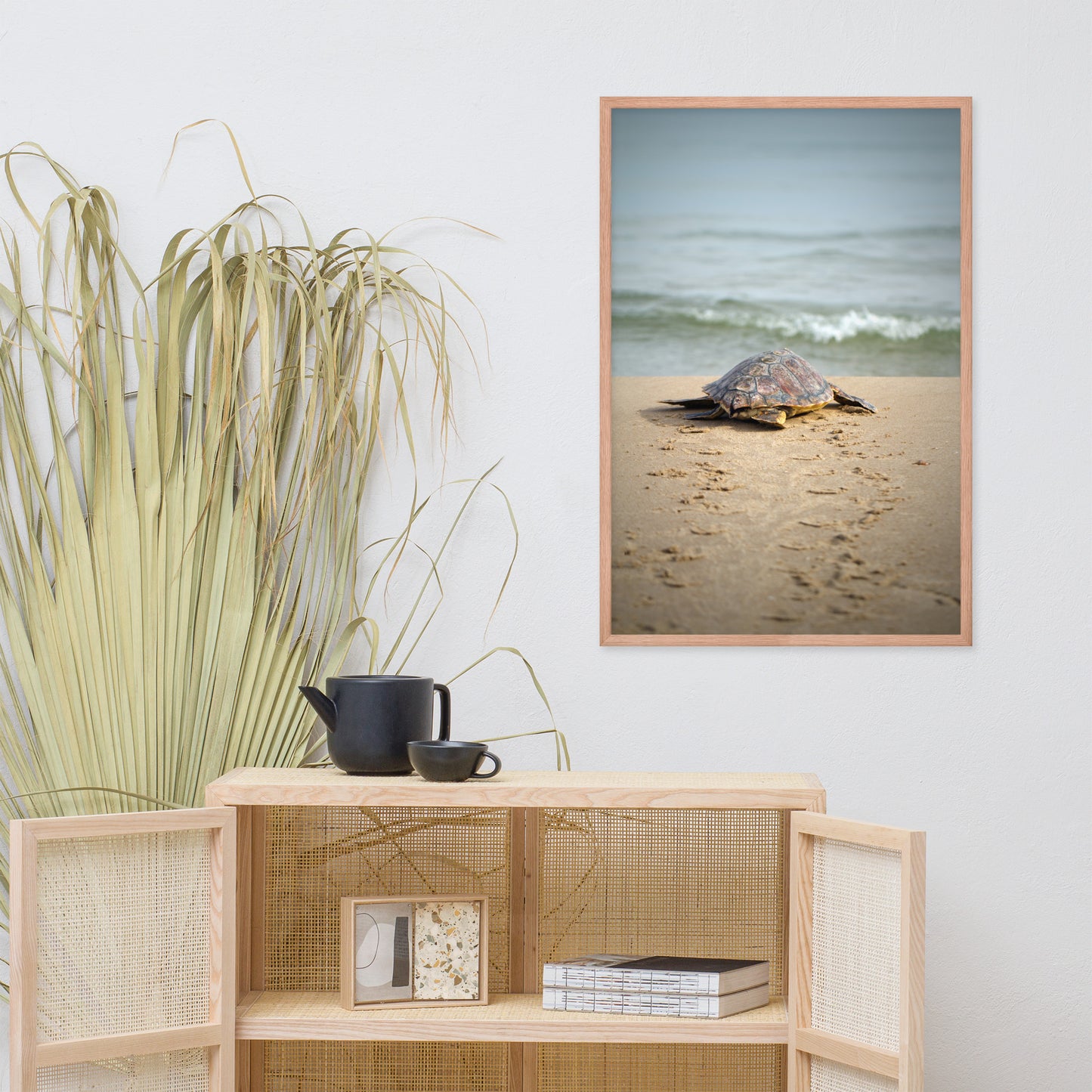 Bedroom Wall Decor Behind Bed: Baby Sea Turtle Hatchling On The Shore/ Animal / Wildlife / Nature Photographic Artwork - Framed Artwork - Wall Decor