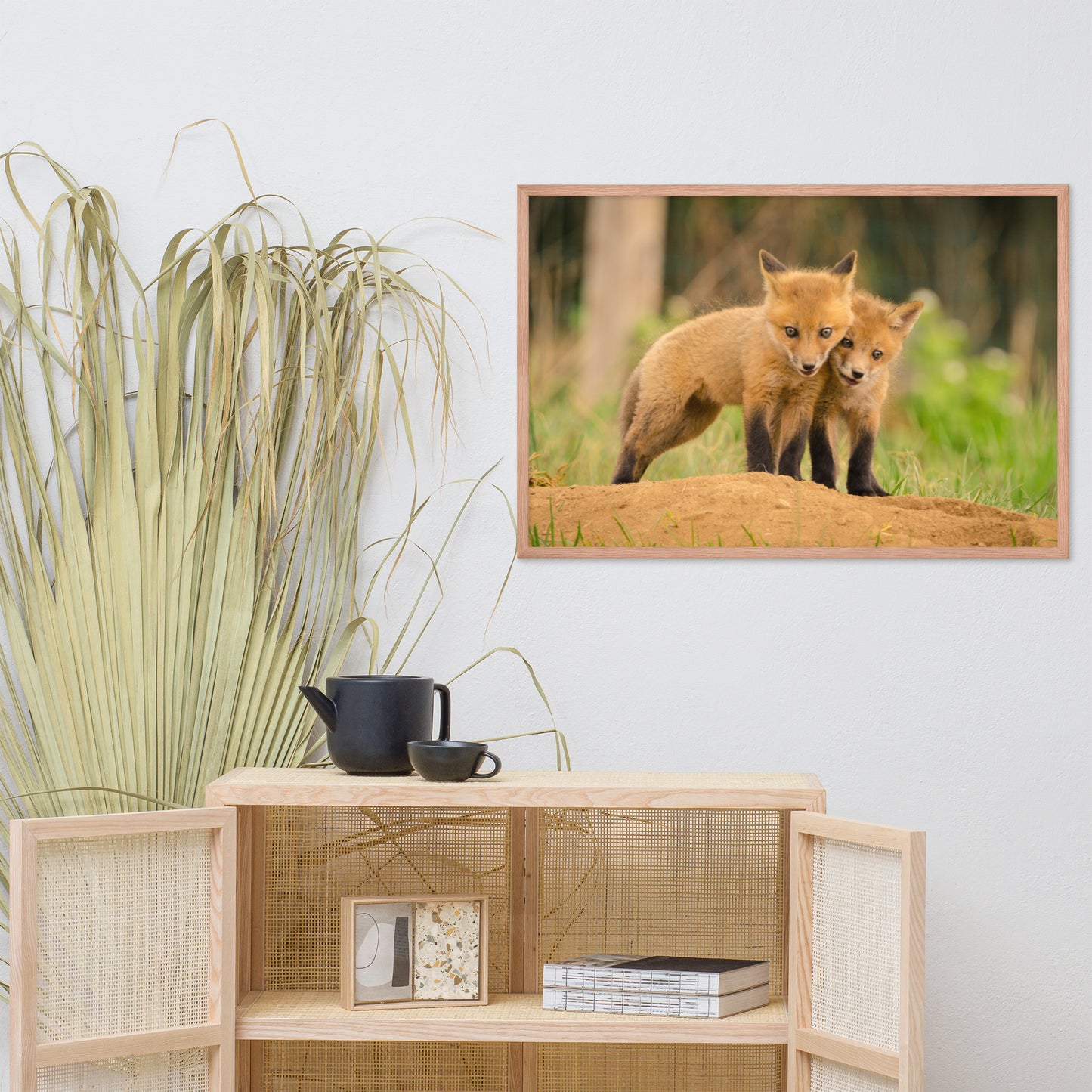 Cool Art Bedroom: Close to You Baby Fox Pups - Animal / Wildlife / Nature Artwork - Wall Decor - Framed Wall Art Print