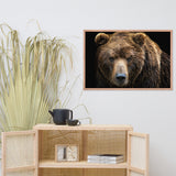 Brown Bear Face Close-up Animal Wildlife Photograph Framed Wall Art Print