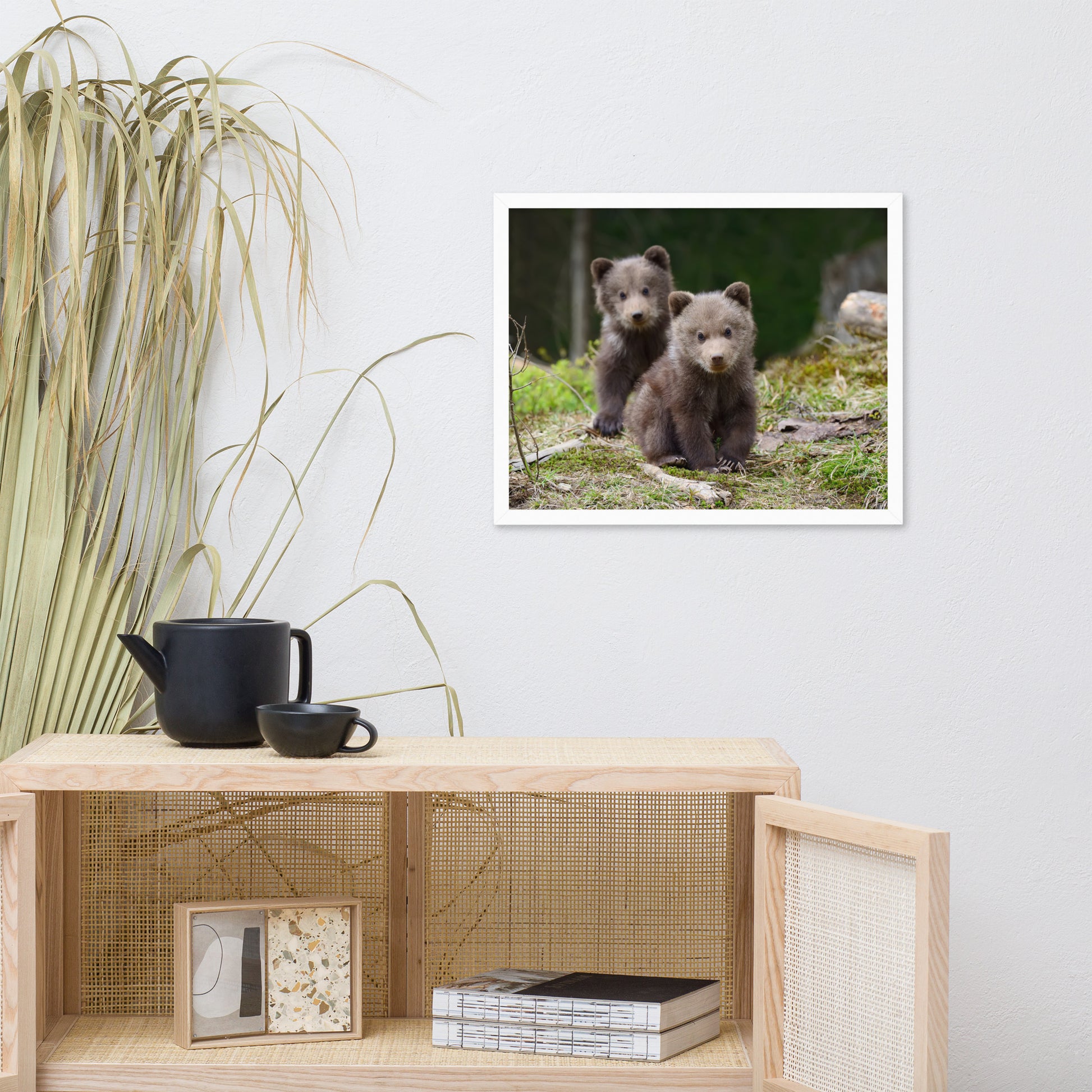 Nursery Wall Art Modern: Adorable Cubs In The Trees / Animal / Wildlife / Nature Photograph Artwork - Framed Wall Art - Decor