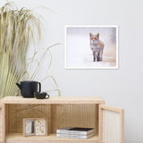 Happy Smiling Red Fox In The Snow Animal Wildlife Nature Photograph Framed Wall Art Prints