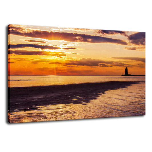 Cape Henlopen at Sunset Coastal Landscape Fine Art Canvas Wall Art Prints  - PIPAFINEART