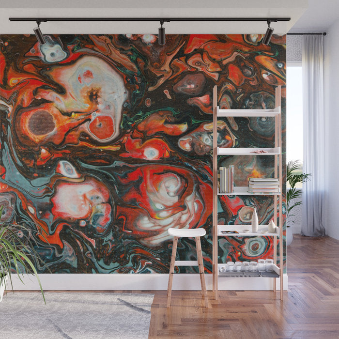 Removable Wall Mural - Wallpaper  Abstract Artwork - Fluid Art Pour 22  - PIPAFINEART