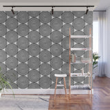 Hypnotic Black and White Circle Pattern - Adhesive Wallpaper - Removable Wallpaper - Wall Sticker - Full Size Wall Mural  - PIPAFINEART