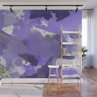 Purple Splatters Watercolor Patches - Adhesive Wallpaper - Removable Wallpaper - Wall Sticker - Full Size Wall Mural  - PIPAFINEART