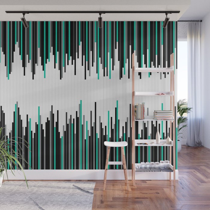 Frequency Line Illustration - Adhesive Wallpaper - Removable Wallpaper - Wall Sticker - Full Size Wall Mural  - PIPAFINEART