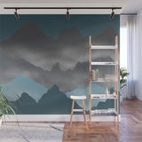 Blue Mountains and Mist - Adhesive Wallpaper - Removable Wallpaper - Wall Sticker - Full Size Wall Mural  - PIPAFINEART