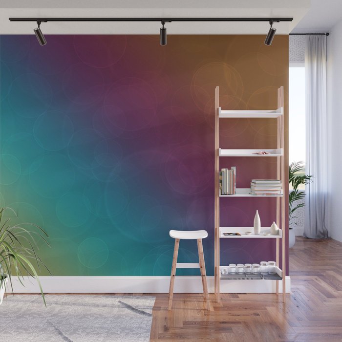 Bohek Bubbles on Rainbow of Color - Adhesive Wallpaper - Removable Wallpaper - Wall Sticker - Full Size Wall Mural  - PIPAFINEART