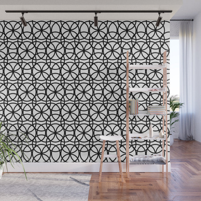 Circle Heaven Illustration - Adhesive Wallpaper - Removable Wallpaper - Wall Sticker - Full Size Wall Mural  - PIPAFINEART