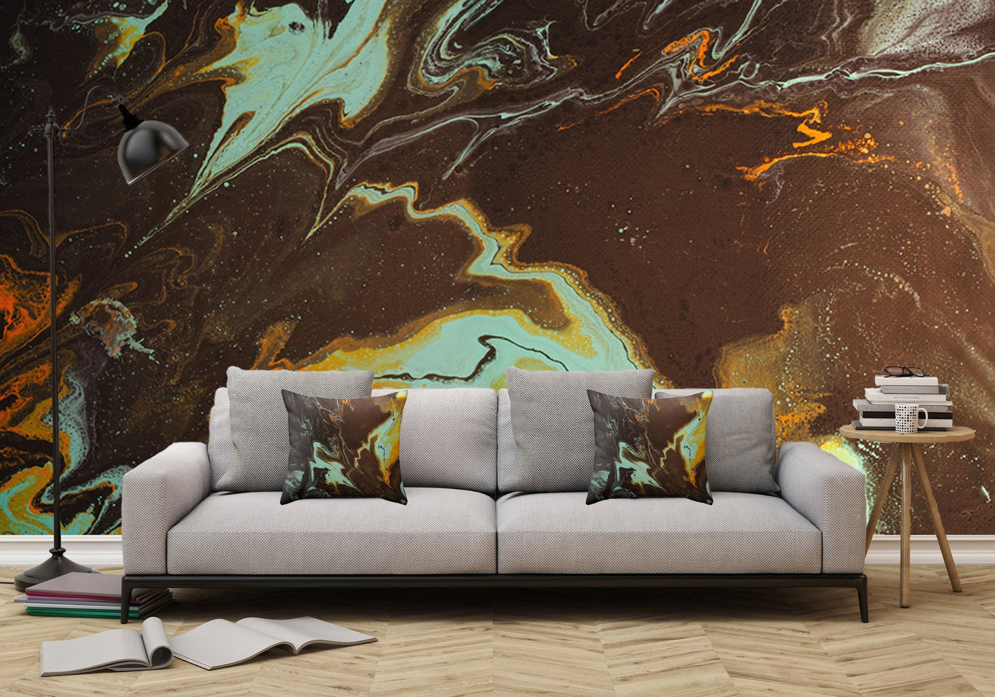 Removable Wall Mural - Wallpaper  Abstract Artwork - Fluid Art Pour 3  - PIPAFINEART