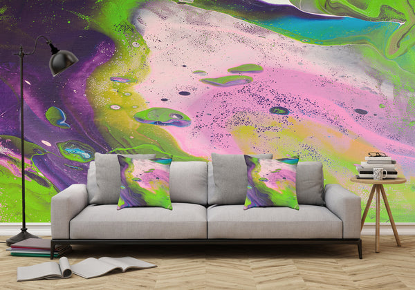 Removable Wall Mural - Wallpaper  Abstract Artwork - Fluid Art Pour 14  - PIPAFINEART