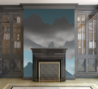 Blue Mountains and Mist - Adhesive Wallpaper - Removable Wallpaper - Wall Sticker - Full Size Wall Mural  - PIPAFINEART