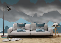 Blue Mountains and Mist - Adhesive Wallpaper - Removable Wallpaper - Wall Sticker - Full Size Wall Mural  - PIPAFINEART
