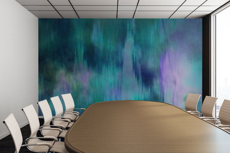 Teal Fusion- Adhesive Wallpaper - Removable Wallpaper - Wall Sticker - Full Size Wall Mural  - PIPAFINEART