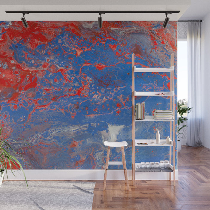 Removable Wall Mural - Wallpaper  Abstract Artwork - Fluid Art Pour 13  - PIPAFINEART