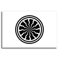 Single Pinwheel Medallion with Wavy Lines - Peel and Stick Removable Wallpaper Full Size Wall Mural  - PIPAFINEART